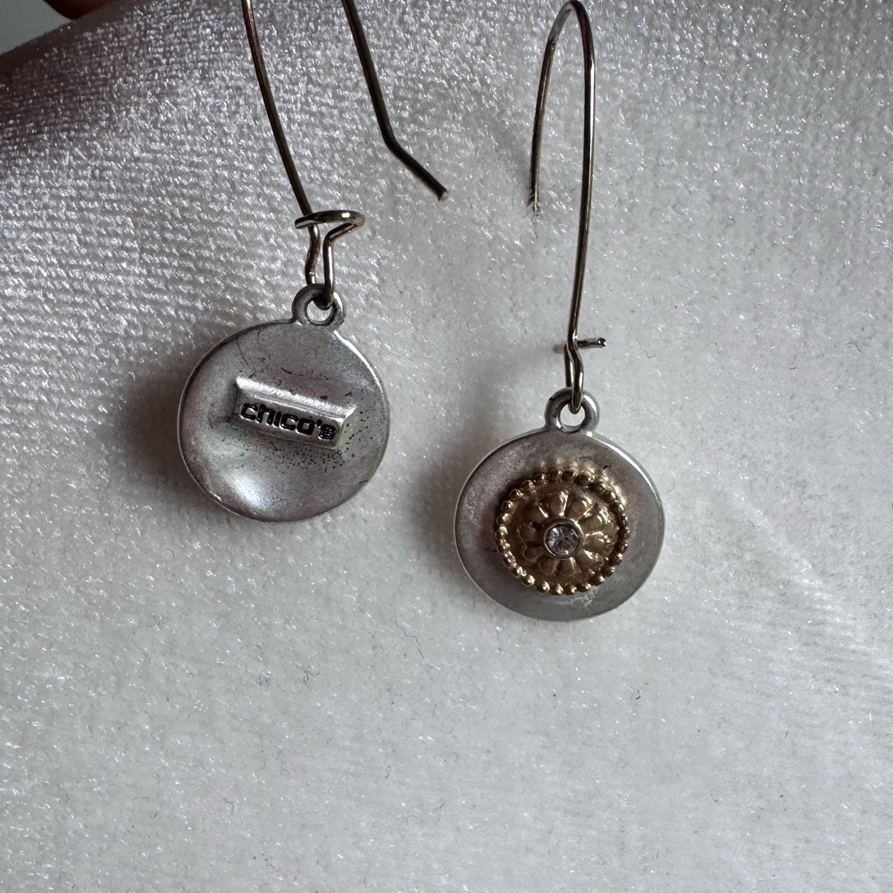 Chico’s Silver and Gold Necklace and Earring Set - Picture 4 of 5